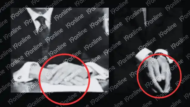 لغة الجسد بالصور التوضيحية عدم إظهار راحة اليد تدل على إخفاء شيء ما وأن النوايا غير حسنه تجاهك.